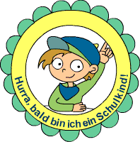 Hurra bald bin ich ein Schulkinde Medaille